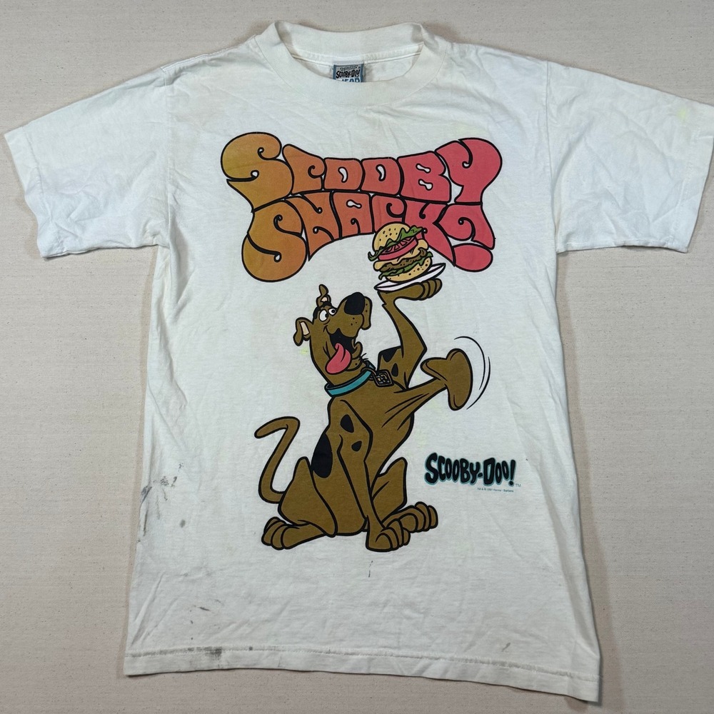 Vintage 1998 Scooby-Doo Wear T-Shirt Small White Scooby Snacks Cartoon Network